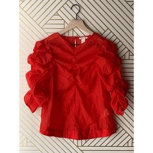 Women’s H&M Red gathered blouse